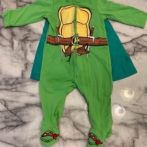 Ninja turtles zip onesie with detachable cape